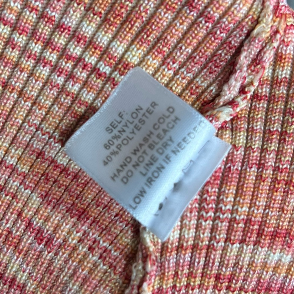 Orange Red Multi Color Knit Halter Top - Picture 6 of 6